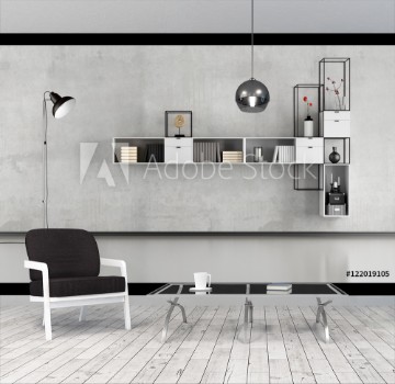 Picture of Black and white minimalist lounge
